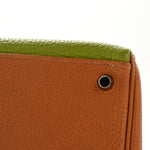 Fjord Togo Tri-Color Kelly Retourne 32 Vert Anis Gold Vert Olive