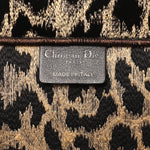 Canvas Velvet Embroidered Large Leopard Book Tote Tote Beige