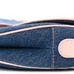Patent Denim Jeans Saddle Bag Blue Pink
