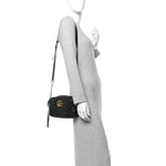 Calfskin Matelasse Small GG Marmont Chain Shoulder Bag Black