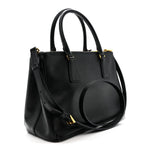 Saffiano Small Galleria Double Zip Tote Black