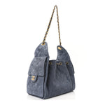 Suede Quilted Small Chanel 25 Handbag Blue
