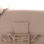 Nylon Fabric Jacquard FF Fringed Baguette Cuoio Pietra