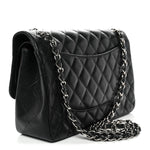 Caviar Quilted Jumbo Double Flap Black