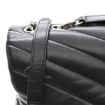 Calfskin Y Quilted Monogram Medium Loulou Chain Satchel Storm