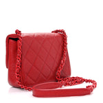 Caviar Quilted Mini Incognito Square Flap Red
