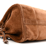 Suede Triangle Medium Bonnie Shoulder Bag Cacao