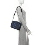 Monogram Ink Watercolor Trio Messenger Bag Blue