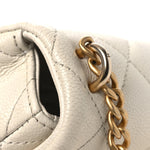 Caviar Quilted Mini Sweetheart Flap White