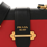 City Calfskin Saffiano Cahier Bag Fuoco Black