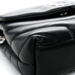 Calfskin Y Quilted Monogram Toy Loulou Crossbody Bag Black