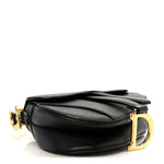Grained Calfskin Mini Saddle Bag Black