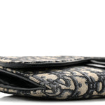 Oblique Saddle Chain Long Wallet Blue