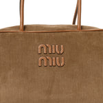 Velluto Righe Large Beau Top Handle Bag Cannella