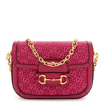 Canvas Calfskin Crystal GG Monogram Snakeskin Mini Horsebit 1955 Shoulder Bag Pink