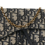Oblique Small Saddle Chain Pouch Blue