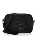 Pebbled Calfskin Small Soho Disco Bag Black