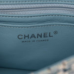 Tweed Braid Mini Flap Blue White Navy