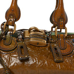 Crinkled Patent Medium Paddington Satchel