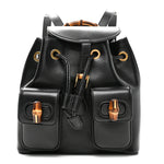 Calfskin Bamboo Backpack Black