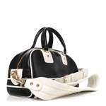 Calfskin Small Dior Vibe Zip Bowling Bag Black White