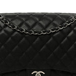 Caviar Quilted Maxi Double Flap Black