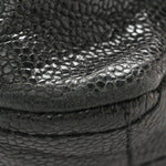 Caviar Quilted Medium Elastic Flap Black