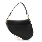 Grained Calfskin Saddle Bag Black