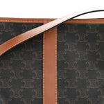 Triomphe Canvas Calfskin Small Bucket Bag Tan