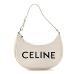 Smooth Calfskin Ava Logo Shoulder Bag White