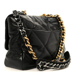 Goatskin Quilted Large Chanel 19 Flap Black