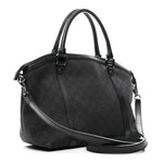Nylon Monogram Medium GG Charm Dome Satchel Black