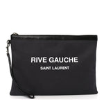 Linen Canvas Rive Gauche Zipped Pouch Black