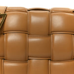 Nappa Maxi Intreccio Padded Cassette Crossbody Bag Caramel