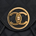 Caviar Quilted CC Drawstring Backpack Navy
