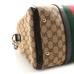 Monogram Selleria Calfskin Vintage Web Medium Boston Beige Ebony Cocoa