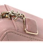 Caviar Quilted Clutch with Chain Light Pink