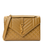 Grain De Poudre Textured Mixed Matelasse Triquilt Medium Monogram Satchel Old Oil