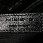 Crinkled Calfskin Matelasse Monogram Large Niki Chain Satchel Black