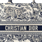 Canvas Embroidered Large Dioriviera Toile De Jouy Book Tote Blue
