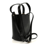 Grained Calfskin Small Spin Tote Black