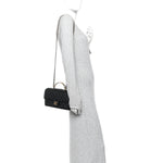 Lambskin Quilted Small Strass On Top Flap Bag Black