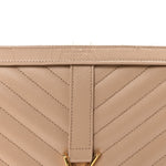 Grain De Poudre Matelasse Chevron Large Monogram Satchel Dark Beige