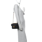 Calfskin Matelasse Small GG Marmont Shoulder Bag Black