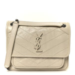 Crinkled Calfskin Matelasse Monogram Baby Niki Chain Satchel Crema Soft