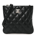 Lambskin Quilted Uniform Crossbody Bag Black