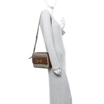 GG Supreme Monogram Small Horsebit 1955 Shoulder Bag Beige Brown Sugar