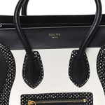 Polka Dot Snakeskin Smooth Calfskin Micro Luggage Black White