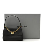 Natural Smooth Calfskin Nano Rodeo Top Handle Handbag Black