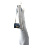 Metallic Nappa Quilted Medium Devotion Crossbody Bag Blue